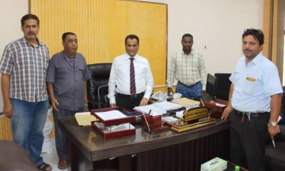 مدير شركة النفط اليمنية بساحل حضرموت يستقبل اعضاء اللجنة النقابية