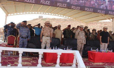 المحافظ البحسني يشهد حفل تخرّج الدفعة الخامسة من منتسبي الأمن العام والشرطة (قوات المهام الخاصة) بساحل حضرموت