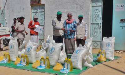 المؤسسة الطبية الميدانية : توزيع المرحلة الثالثه من السلال الغذائية في مديرية وداي العين وحوره لشهر إبريل