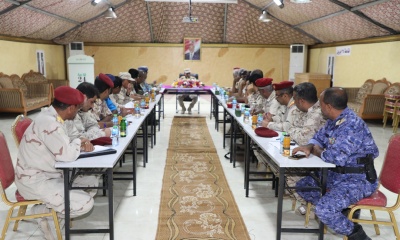 محافظ حضرموت يعلن عن تدشين المرحلة الثانية للعام التدريبي 2019 ويشدّد على رفع اليقظة ومنع تعاطي القات أثناء الواجب واعتماد مبدأ التدوير