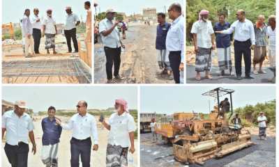 مدير عام غيل باوزير يدشن مشروع سفلتت الجسر الأرضي ومدخل مدينة شحير