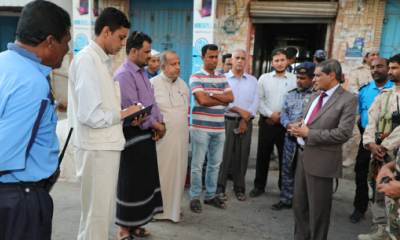 المحافظ البحسني يوجه ببدء العمل في مشروع تحسين وتطوير سوق المكلا الشعبي المحيط بمسجد جامع عمر