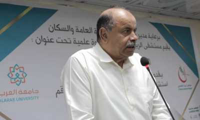 الخنبشي يزور جامعة العرب ويدشن ندوة حصوات المسالك البولية بكلية الطب بالجامعة