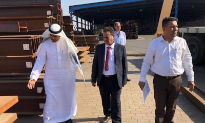 د.خالد العكبري يشرف بميناء جبل علي بالإمارات على جودة وشحن 545 طن من الحديد لبناء خزان سعة 18 طن مازوت بالمكلا
