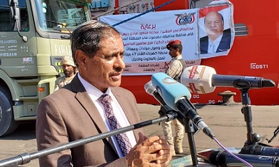 وصول مولدات ومعدات مشروع محطة كهرباء الشحر 40 ميقا إلى رصيف ميناء المكلا