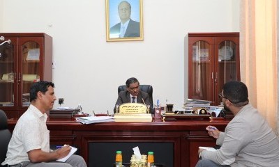 المحافظ البحسني يلتقي ممثلا عن منظمة التحالف الدولي للدفاع عن الحقوق والحريات وتعزيز السلام العالمي
