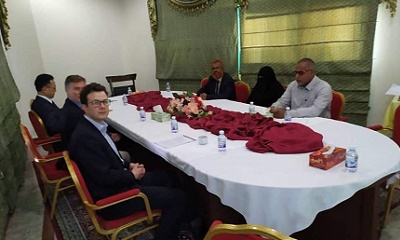 الوفد الأممي الزائر لحضرموت يلتقي قيادة الإصلاح بالمحافظة للاطلاع على علاقة السلطة المحلية بالمكونات السياسية.