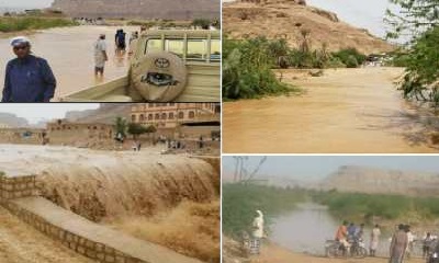 مدير عام تريم يتفقد مجاري السيول بالمدينة ويدعو المواطنين للحيطة