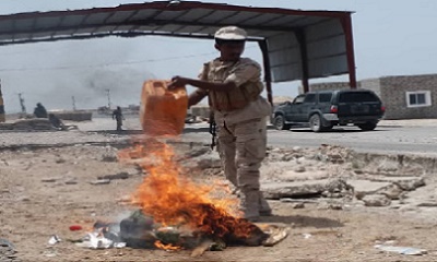 منعاً لإختراق قرار القائد البحسني اساليب تهريب القات تفشل أمام قوات النخبة الحضرمية نقطة الصلب إنموذجاً لتطبيق القرار"