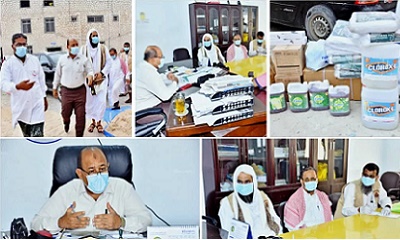 لجنة التبرعات بالمحافظة تقدم مساعدات عينية لمستشفى غيل باوزير
