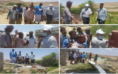 مدير عام غيل باوزير يدشن تشغيل آبار معيان المسهل بالطاقة الشمسية وتوصيل التيار الكهربائي بمنطقة رشنيت