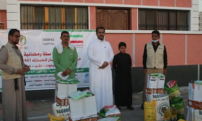 ضمن حملة الكويت بجانبكم وبتمويل من الجمعية الكويتية للإغاثة مؤسسة استجابة تدشن توزيع ٢٢٥٠ سلة غذائية بمحافظة حضرموت
