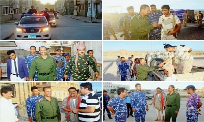 مدير الأمن وقائد معسكر كوارتز يشكرا مواطني مديرية غيل باوزير على التزامهم بالحظر