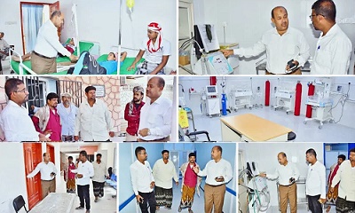 مدير عام المديرية عدنان حمران في زيارة تفقدية لمستشفى غيل باوزير