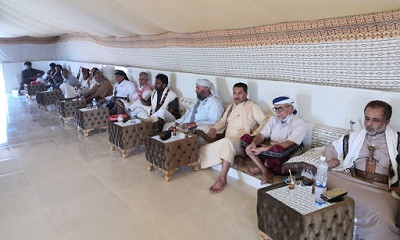الشيخ بن حبريش يستقبل وفد رفيع المستوى من مشايخ ورجال قبائل يافع حضرموت