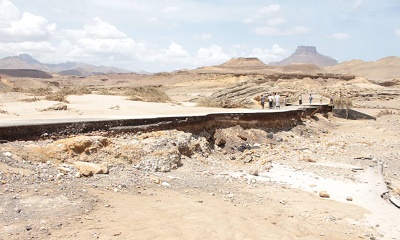 السيول تنكب مناطق حجر وميفع بحضرموت