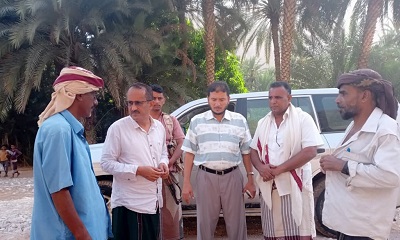 لجنة حصر الأضرار بالمديريات الغربية بحضرموت تطلع على أضرار السيول الاخيرة بمديرية أرياف المكلا