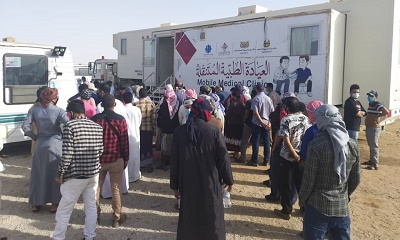 تدشين إجراءات فحوصات الوافدين في العيادة الطبية المتنقلة بمنفذ الوديعة ومناشدة بتوفير الفحص السريع