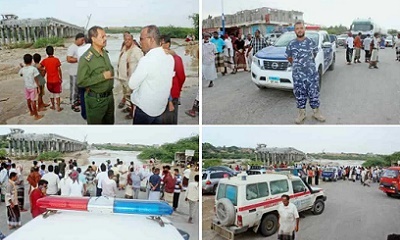 العقيد باشكيل يتفقد مجرى سيل وادي شحير بمديرية غيل باوزير