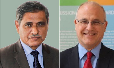 محافظ حضرموت يتلقّى اتصالاً هاتفياً من السفير البريطاني لدى اليمن مايكل آرون