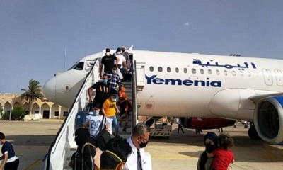 نحو 400 عالق في الإمارات ومصر وأثيوبيا يصلون الى مطاري عدن وسيئون