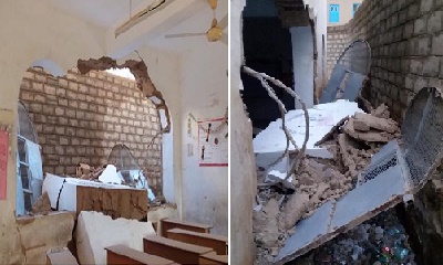 مدرسة تريس للبنات بمديرية سيئون تنهار... والابناء والجيران في خطر