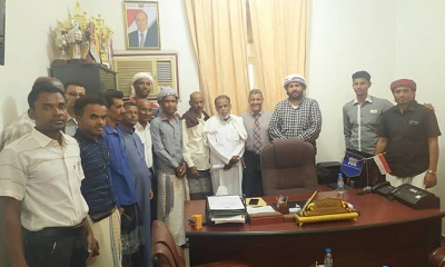 المدير العام لمكتب الشباب والرياضة بوادي حضرموت والصحراء يستقبل النجم الرياضي اليمني شرف محفوظ