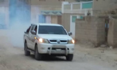 تدشين حملة الرش الضبابي بحي شحوح مديرية سيئون