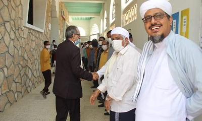 الشيخ محمدالبسيري نائب رئيس المؤتمر الجامع يلتقي عميد كلية المجتمع بالشحر