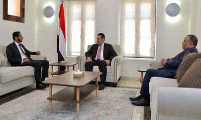 رئيس الوزراء يشيد بالعلاقات المتميزة بين اليمن وجيبوتي
