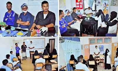 لجنة التوعية المجتمعية والتثقيف الصحي بغيل باوزير يتفقدان سير الاحترازات الوقائية بشعب التعليم الفني والتدريب المهني بالمديرية