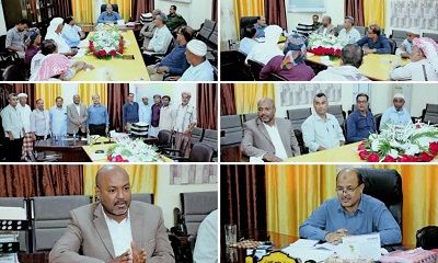 مدير عام غيل باوزير يلتقي مدير مكتب الشباب والرياضة بساحل حضرموت ورؤساء الأندية بالمديرية