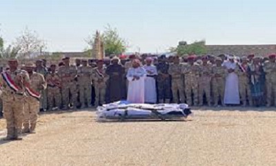 بحضور السلطة المحلية والمشائخ والاعيان : اللواء 315يشيع شهداء الواجب من افراده