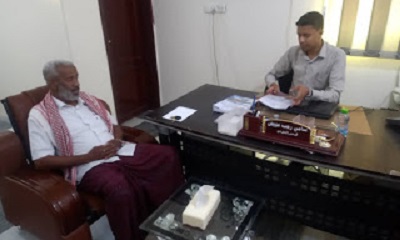 المدير التنفيذي لمؤسسة أمل للتنمية يلتقي بالمدير التنفيذي لمجلس تنسيق جمعيات ذوي الاعاقة بوادي حضرموت