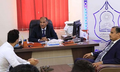 رئيس جامعة سيئون يلتقي رئيس نادي الطالب الجامعي بحضرموت