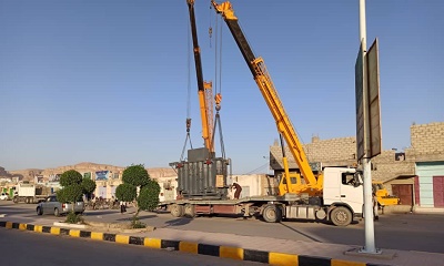 وصول 2 محـولات بقــدرة تحويلية 20 ميقا فولت أمبير لتعـزيز قدرة محطات التحويل بكهرباء وادي حضرموت