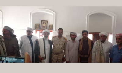 قائد لواء شبام يحضر الحكم النهائي بين قبيلتي البامعس والمشايعه والخامعه سيبان بدوعن