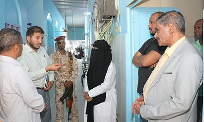 محافظ حضرموت يطلع على الخدمات الطبية بمستشفى المكلا للأمومة والطفولة ويوجه بسرعة إستكمال مستشفى حضرموت وإدخاله للخدمة