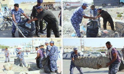 إدارة أمن غيل باوزير تنفذ حملة نظافة وتحسين داخل ومحيط مراكز المديرية