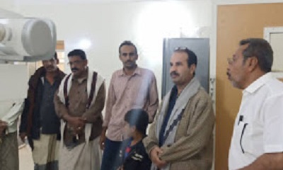 مدير عام مديرية حريضة يفتتح التجهيزات الحديثة في اقسام مستشفى حريضة