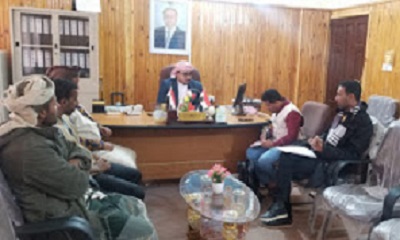 مدير عام مديرية ثمود يلتقي بفريق الوحدة التنفيذية لإدارة مخيمات النازحين والموجهه من رئاسة الوزراء