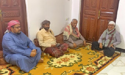 مرجعية حلف قبائل حضرموت الوادي والصحراء تقوم بتأدية واجب العزاء للداعية الإسلامي الشيخ صالح عبدالله باجرش في وفاة أخيه