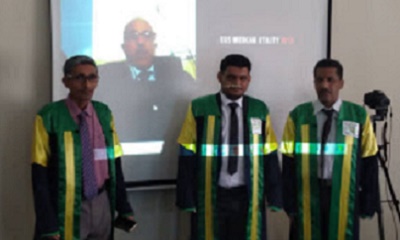 الماجستير للباحث مبارك قاسم بن نجار النهدي عن رسالته (اثر التخصص الصناعي لمراجع الحسابات علئ مصداقيه التقارير الماليه... )