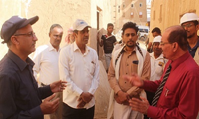 الوكيل التميمي يتفقد المشاريع السارية في مدينة شبام التاريخية