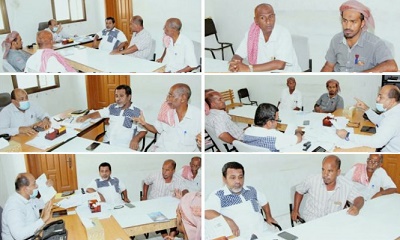 مدير عام غيل باوزير في زيارة تفقدية لمكتب الأحوال المدنية ومؤسسة المياة والصرف الصحي بالمديرية