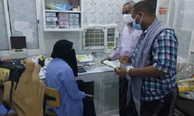 الجمحي : يطلع على سير الخدمات الصحية والوضع الوبائي ويتفقد أحوال المرضى بمديرية الديس الشرقية