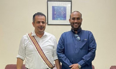 مدير عام تريم يلتقي بدولة رئيس الوزراء اليمني بمقر إقامته بمدينة المكلا