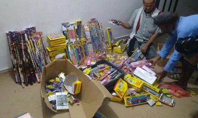 حملة أمنية بمديرية ساه لضبط تجار الألعاب النارية