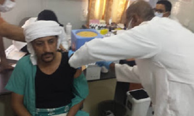 تدشين حملة التطعيم ضد مرض كوفيد 19 كرورنا بمديرية شبام حضرموت
