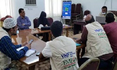إجراء عملية المسح الميداني لمشروع الحوالات النقدية الطارئة في تريم والمقدم من المؤسسة الطبية الميدانية FMF 